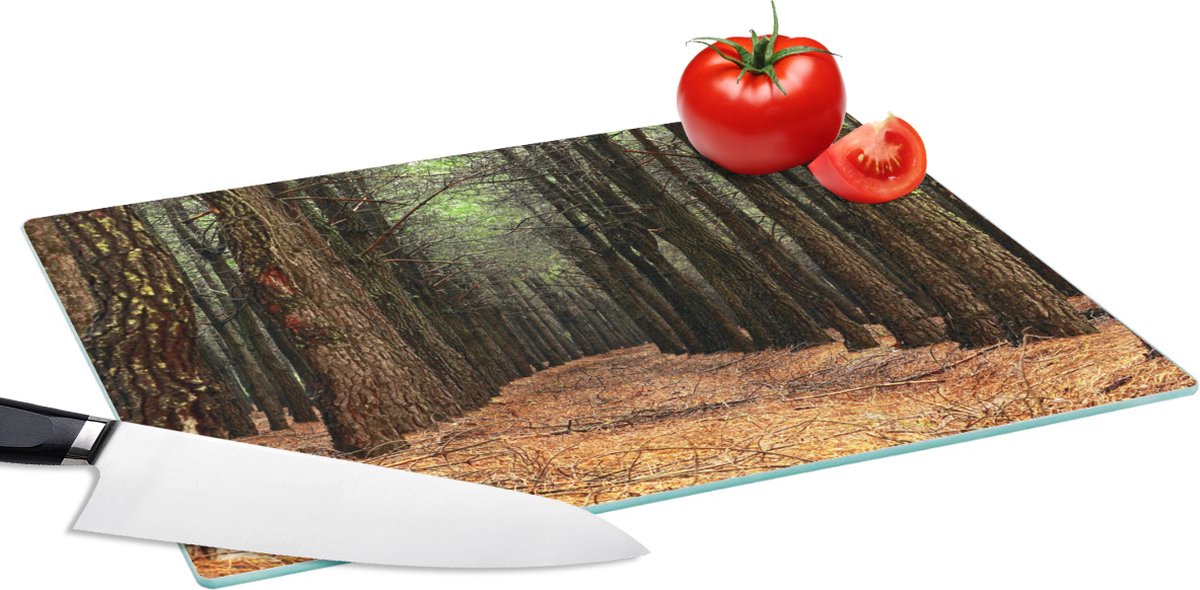 Glazen Snijplank - 39x28 - Herfst - Landelijke decoratie - Bos - Snijplanken Glas
