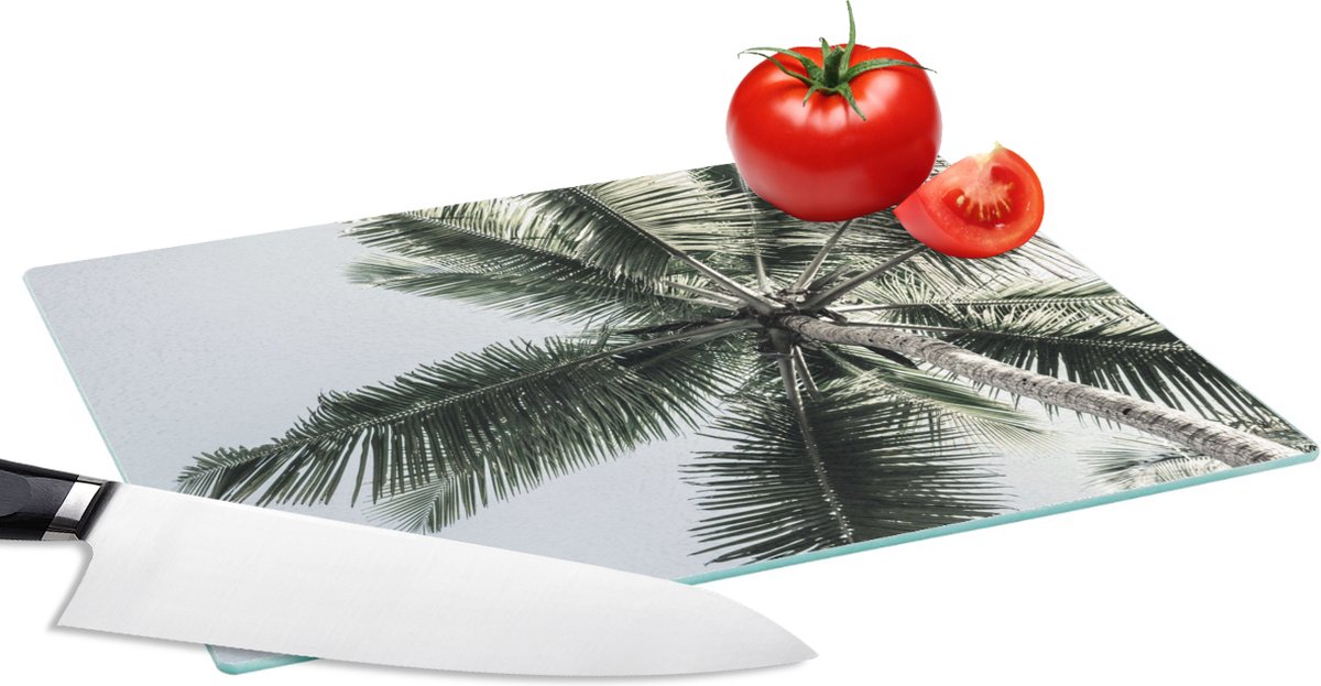 Glazen Snijplank - 28x20 - Palmbomen - Zomer - Tropisch - Snijplanken Glas