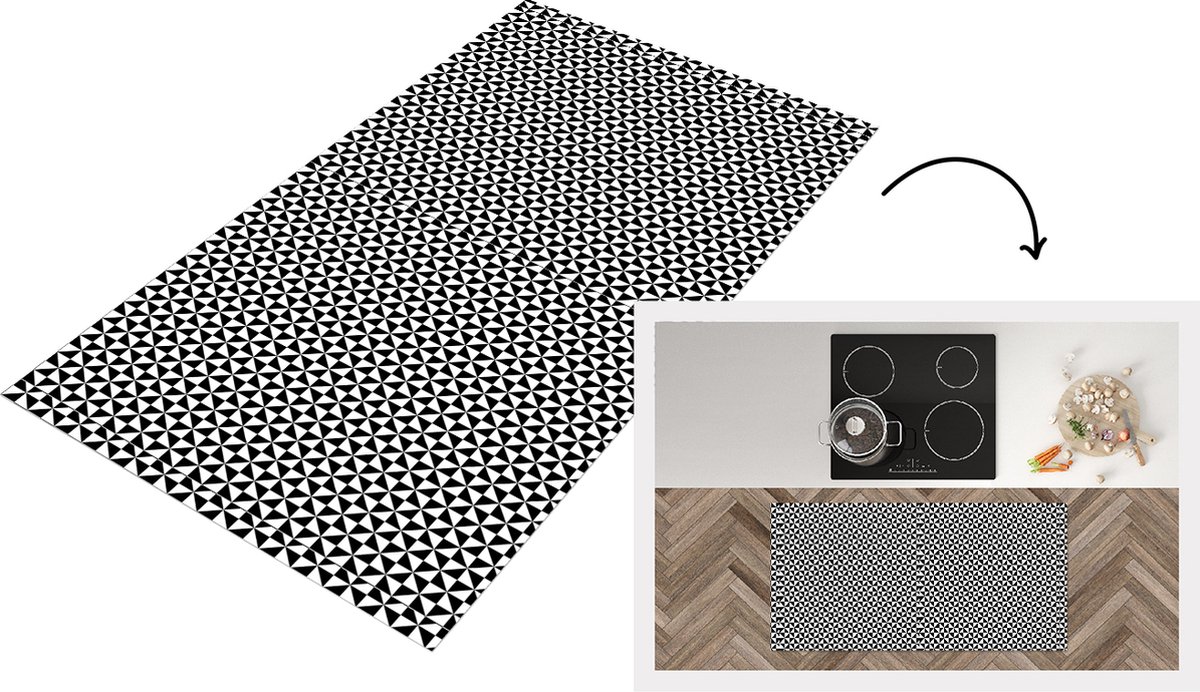 KitchenYeah Keukenloper - Loper keuken - Design - Geometrie - Patroon - 120x60 cm - Keukenloper vinyl Multicolor