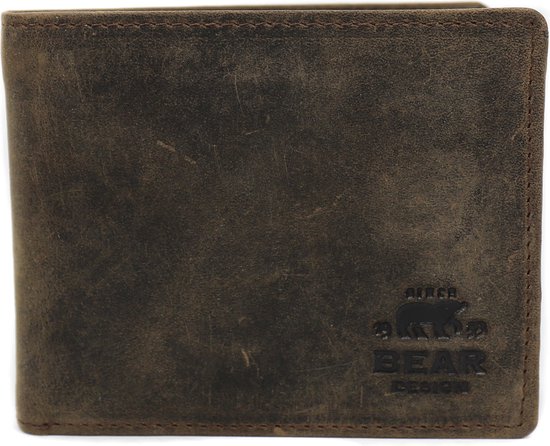 Bear Design Lucas Leren Billfold - Bruin