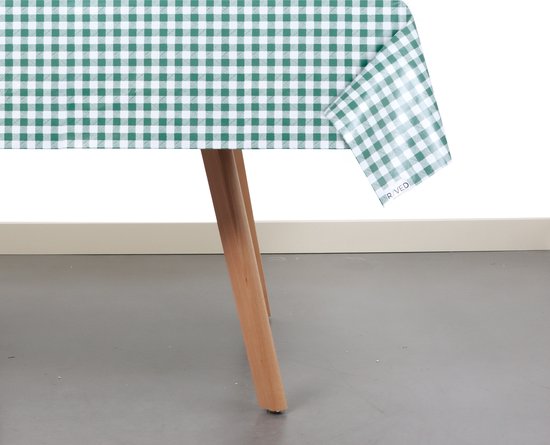 Nappe Raved / Nappe carreaux fermiers / Vichy Vert / Wit 140 cm x 290 cm - PVC - Lavable