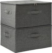 Bol.com vidaXL - Opbergboxen - 2 - st - 43x34x23 - cm - stof - antracietkleurig aanbieding