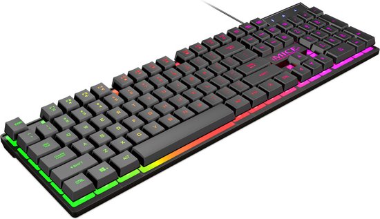 Polaza® Gaming Toetsenbord - Met RGB Verlichting - QWERTY - USB Plug & Play - Toetsenborden - Voor Windows - Waterproof - Zwart