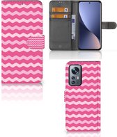 Hoesje ontwerpen Xiaomi 12 Pro GSM Hoesje ontwerpen Waves Pink