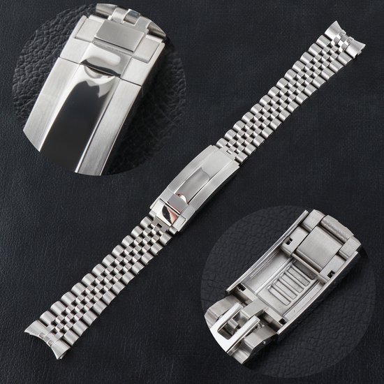 Jubilee Louis JUB 904L 20mm Jubilee Horlogeband met Springbar gemaakt voor Rolex Submariner horloge en Homage zoals Steeldive en Pagani | Seestern | Cronos | Addiesdive | Sugess | Tapered | 20mm band aanzet Lug to Lug | Bandje | Horlogebandje