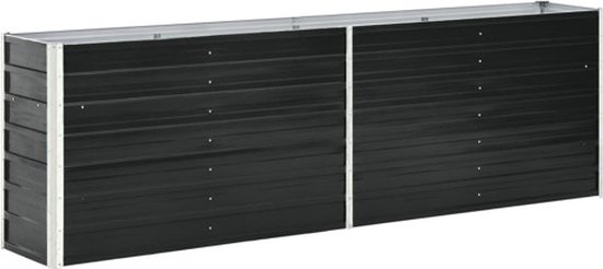 vidaXL - Plantenbak - verhoogd - 240x40x77 - cm - gegalvaniseerd - staal - antraciet