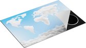 Chefcare Inductie Beschermer Wereldkaart Gemaakt van Wolken - 81,6x52,7 cm - Afdekplaat Inductie - Kookplaat Beschermer - Inductie Mat