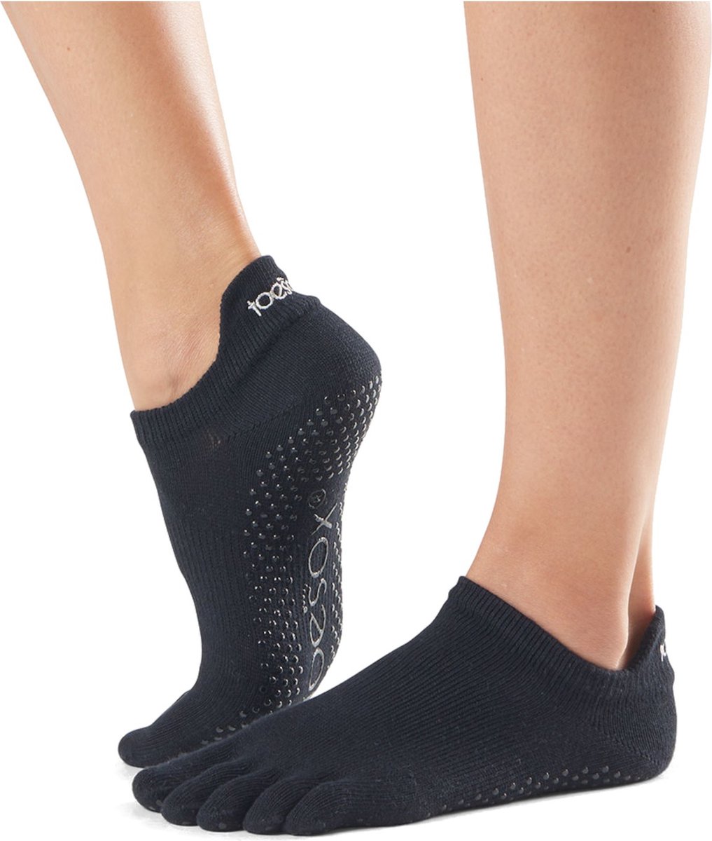 ToeSox Low Rise - Antislip Sokken - Met Tenen - Zwart