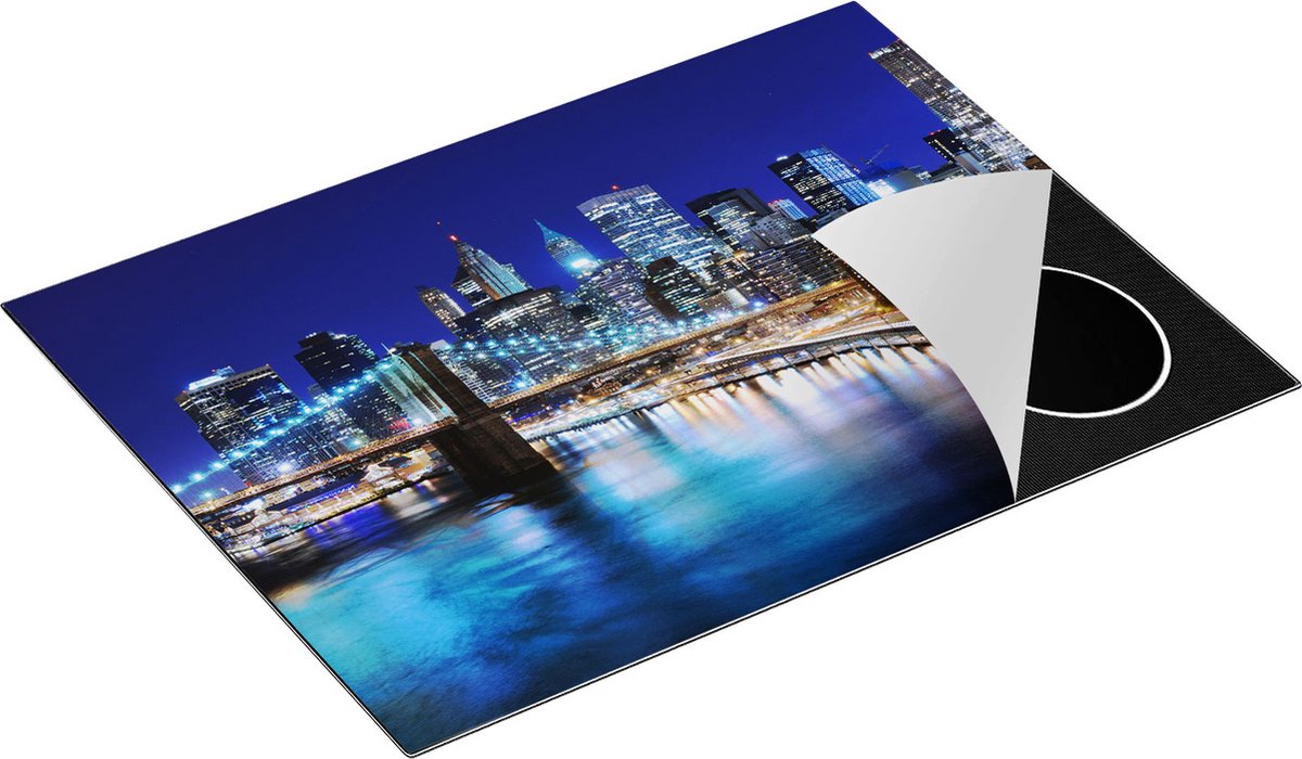 Chefcare Inductie Beschermer Skyline New York in het Centrum - 71x52 cm - Afdekplaat Inductie - Kookplaat Beschermer - Inductie Mat
