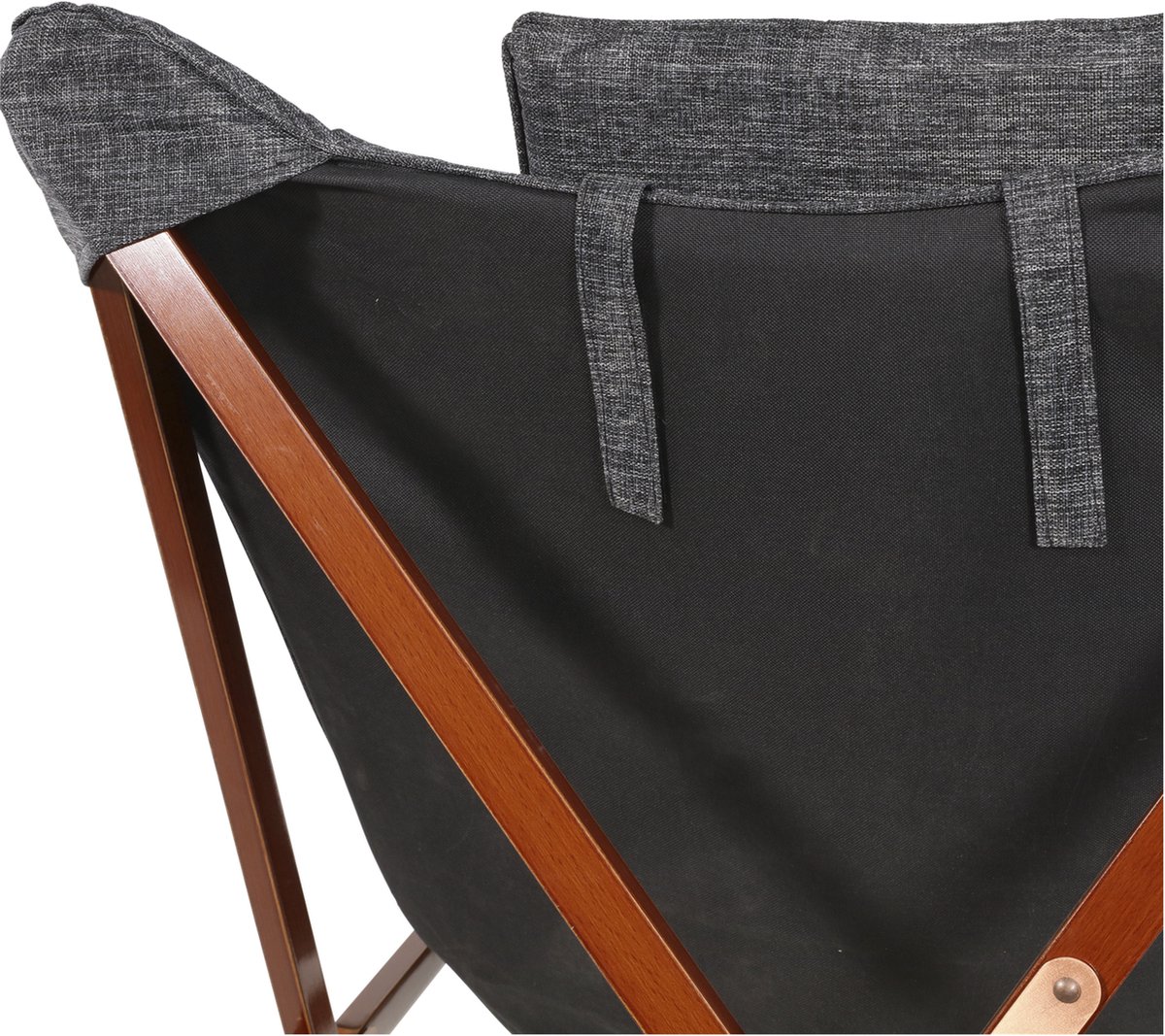 Lesli Living Chaise papillon - 73x85x95 cm - Gris et brun