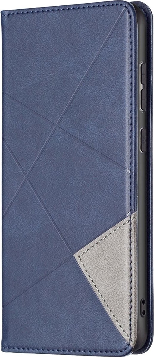 Mobigear Telefoonhoesje geschikt voor Samsung Galaxy A73 Hoesje | Mobigear Rhombus Slim Bookcase | Pasjeshouder voor 2 Pasjes | Telefoonhoesje voor Pinpas / OV Kaart / Rijbewijs - Blauw