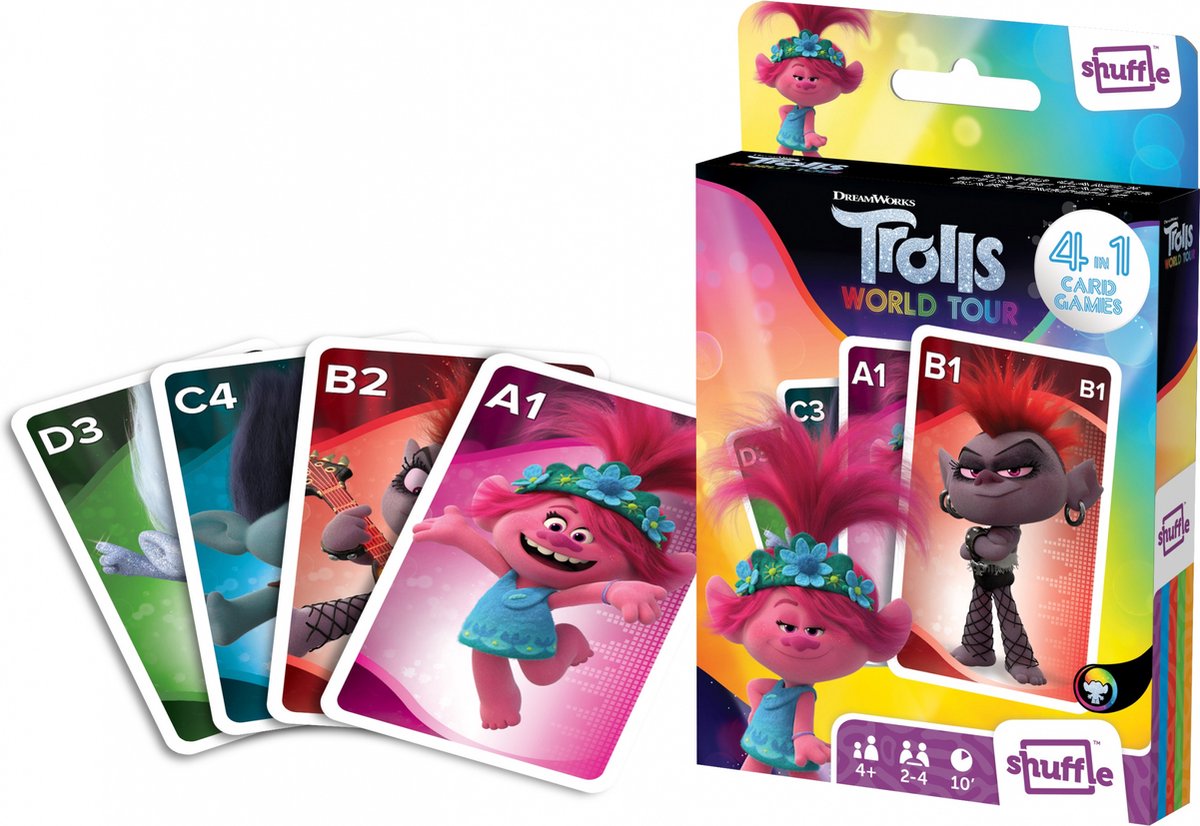 DreamWorks Animation Trolls II Kaartspel 4-in-1 - Vanaf 4 jaar - 32-delig
