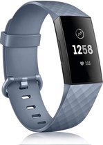 Siliconen Band Geschikt Voor Fitbit Charge 3 & 4 - Maat S/M Donker Grijs