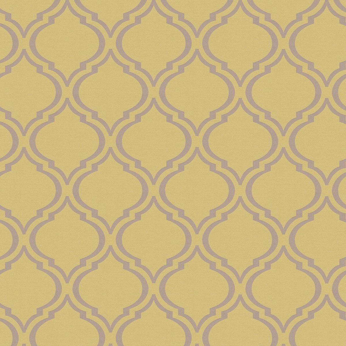 Exclusief luxe behang Profhome 366654-GU textiel behang glad met ornamenten glinsterend geel groen grijs 7,035 m2