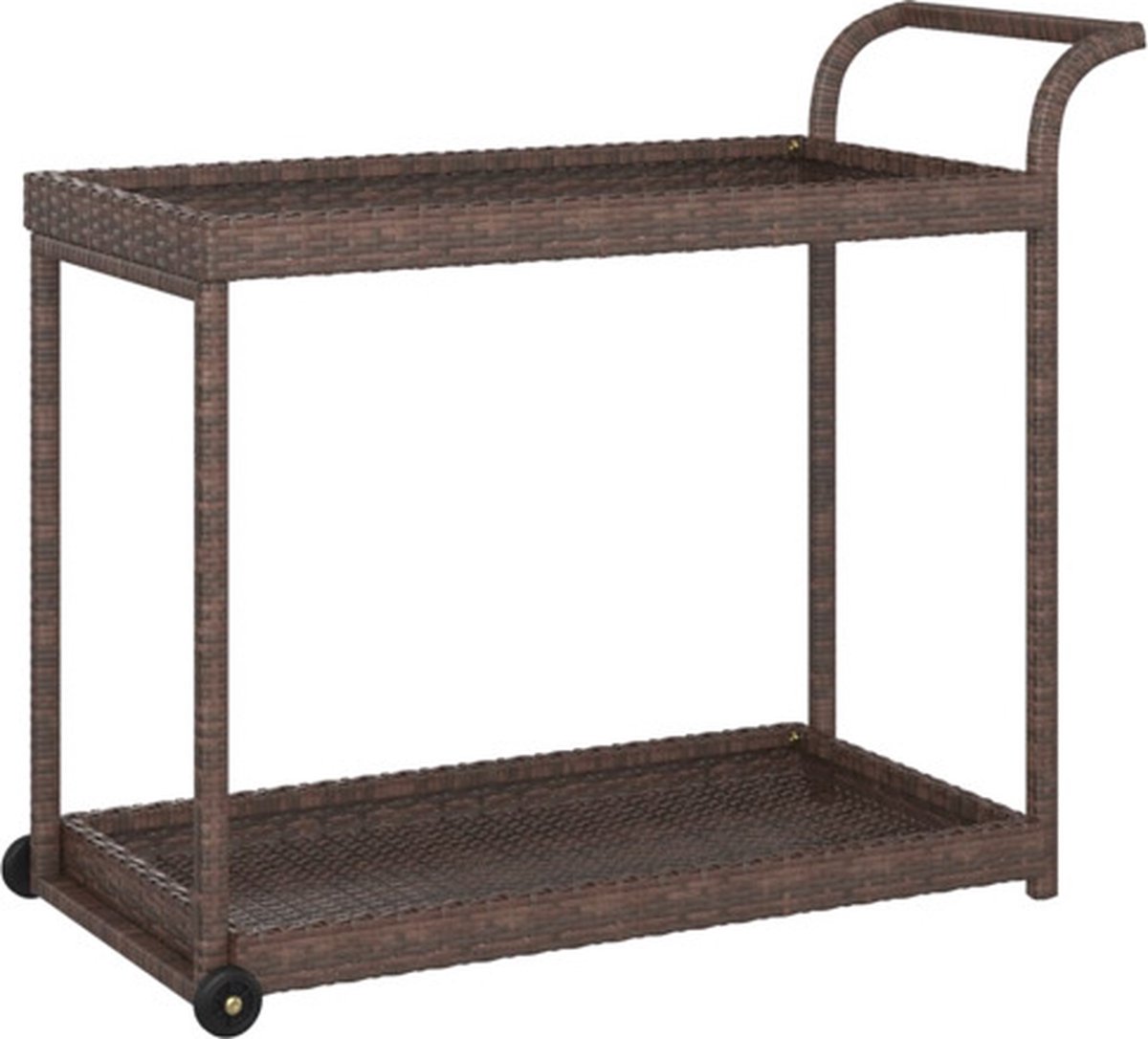 vidaXL - Serveerwagen - 100x45x83 - cm - poly - rattan - bruin