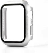 Smartphonica Hoesje met glazen screenprotector voor Apple Watch 42mm - Zilver / Glas geschikt voor Apple Watch