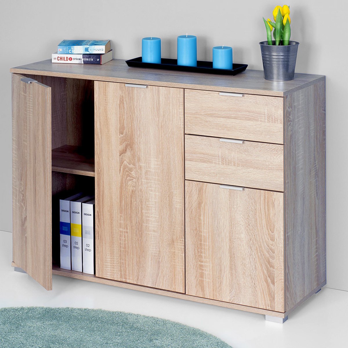 Casaria Dressoir Alba Eiche 107x75x35cm ladekast | l