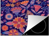 KitchenYeah® Inductie beschermer 59x51 cm - Vlinder - Bloemen - Patronen - Kookplaataccessoires - Afdekplaat voor kookplaat - Inductiebeschermer - Inductiemat - Inductieplaat mat
