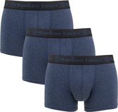 Comfortabel & Zijdezacht Bamboo Basics Liam - Bamboe Boxershorts Heren (Multipack 3 stuks) - Onderbroek - Ondergoed - Donker Blauw - S