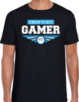 Verkozen tot beste gamer t-shirt heren - verjaardag - Cadeau gamer L