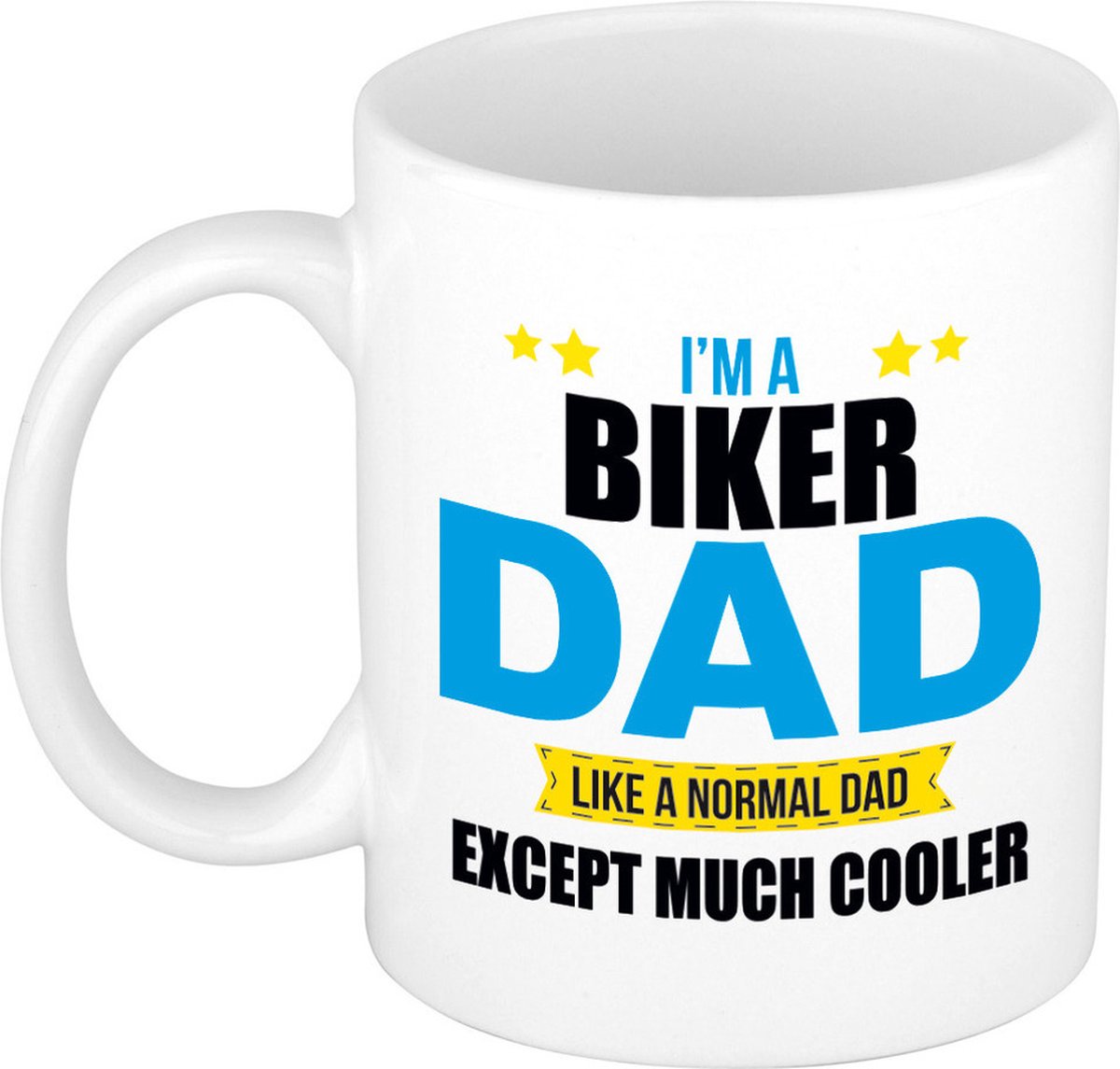 Biker dad cadeau beker / mok - wit - motorrijder kado - papa / verjaardag / Vaderdag