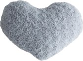 Pluche kussen hart grijs - 28 x 36 cm - Sierkussens voor binnen