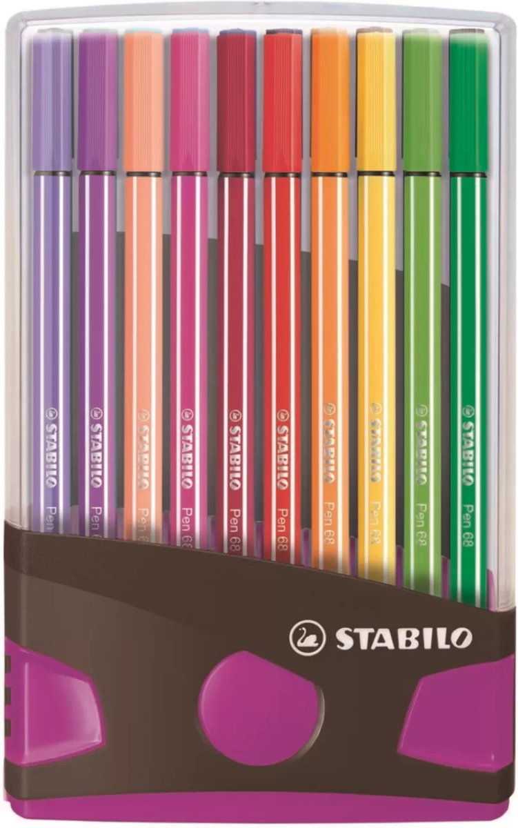 STABILO Pen 68 - Premium Viltstift - ColorParade - Antraciet/Roze - Set Met 20 Verschillende Kleuren — afbeelding 11