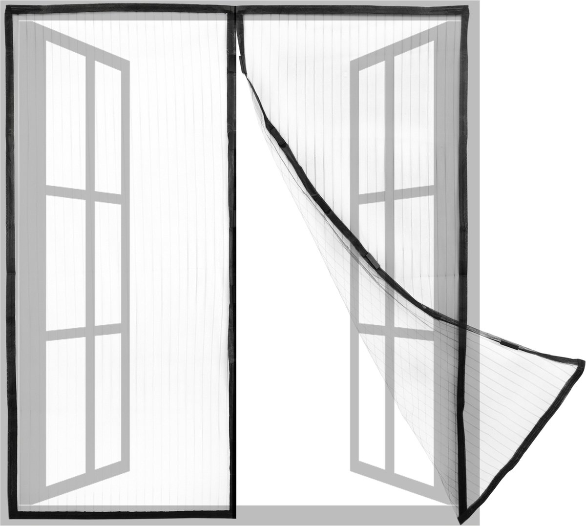 PrimeMatik - Klamboe voor raam 130 x 150 cm met magnetische sluiting