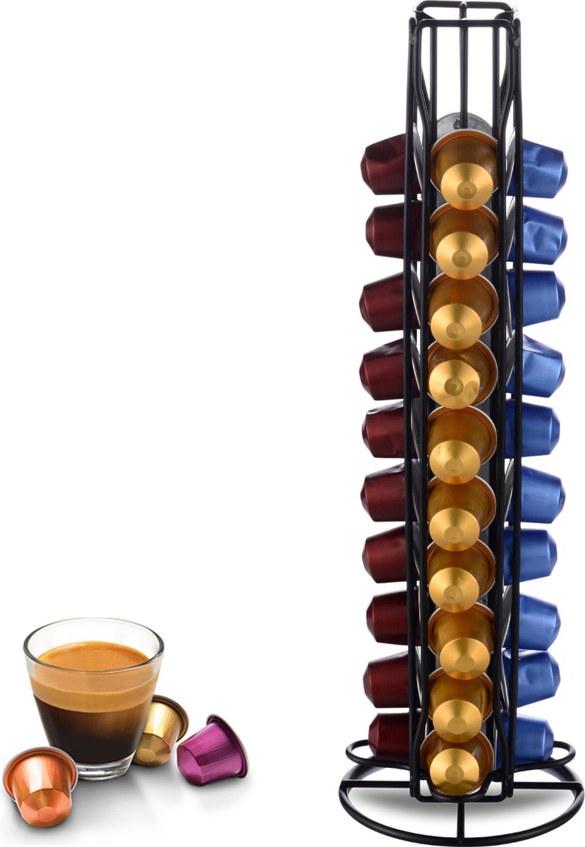 Capsulehouder - Capsulehouders geschikt voor Nespresso cups - 40 cups - koffiecups houder - Cuphouder - Zwart - Lacardia