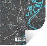 Muurstickers - Sticker Folie - Stadskaart – Plattegrond – Duitsland – Blauw – Speyer – Kaart - 80x80 cm - Plakfolie - Muurstickers Kinderkamer - Zelfklevend Behang - Zelfklevend behangpapier - Stickerfolie