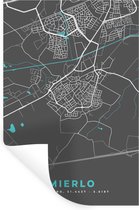 Muurstickers - Sticker Folie - Mierlo - Plattegrond - Kaart - Stadskaart - 20x30 cm - Plakfolie - Muurstickers Kinderkamer - Zelfklevend Behang - Zelfklevend behangpapier - Stickerfolie