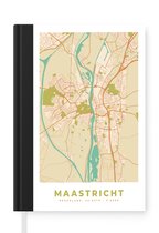Notitieboek - Schrijfboek - Kaart - Maastricht - Vintage - Notitieboekje klein - A5 formaat - Schrijfblok