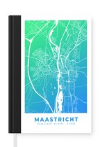 Notitieboek - Schrijfboek - Stadskaart - Maastricht - Nederland - Blauw - Notitieboekje klein - A5 formaat - Schrijfblok - Plattegrond