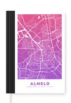Carnet - Cahier d'écriture - Plan de la ville - Almelo - Violet - Rose - Carnet - Format A5 - Bloc-notes - Carte