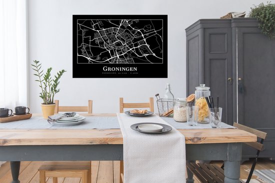 Affiche Groningue - Plan d'étage - Carte - Plan de la ville - 120x90 cm