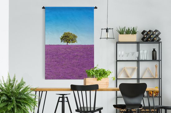 Tapisserie - Toile murale - Arbre - Violet - Ciel - Lavande - 120x180 cm - Tapisserie
