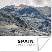 Poster Spanje - Bergen - Natuur - 100x100 cm XXL