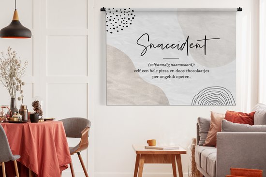 Wandkleed - Wanddoek - Quotes - Snaccident definitie - Spreuken - Snaccident - Woordenboek - 180x135 cm - Wandtapijt