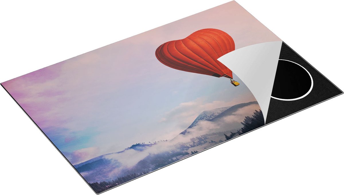Chefcare Inductie Beschermer Luchtballon in de Vorm van een Hart - 81,6x52,7 cm - Afdekplaat Inductie - Kookplaat Beschermer - Inductie Mat
