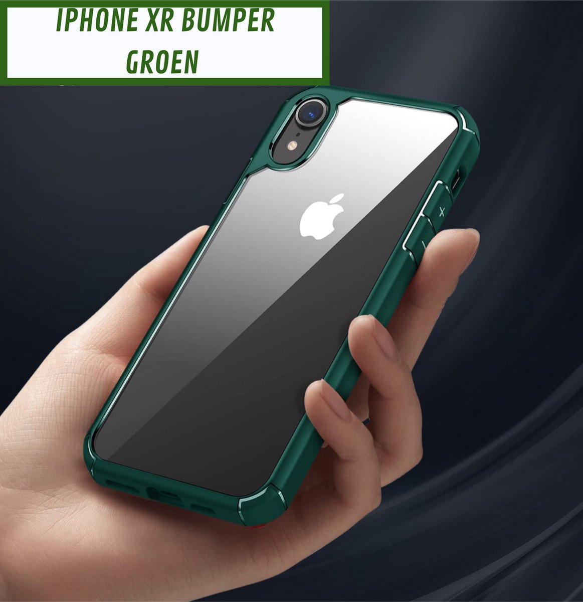 Supertarget Hoesje geschikt voor iPhone XR Bumper Groen Green - Shockproof - Backcover