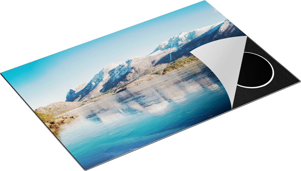 Chefcare Inductie Beschermer Meer bij het Bergen Landschap in Noorwegen - 80x52 cm - Afdekplaat Inductie - Kookplaat Beschermer - Inductie Mat