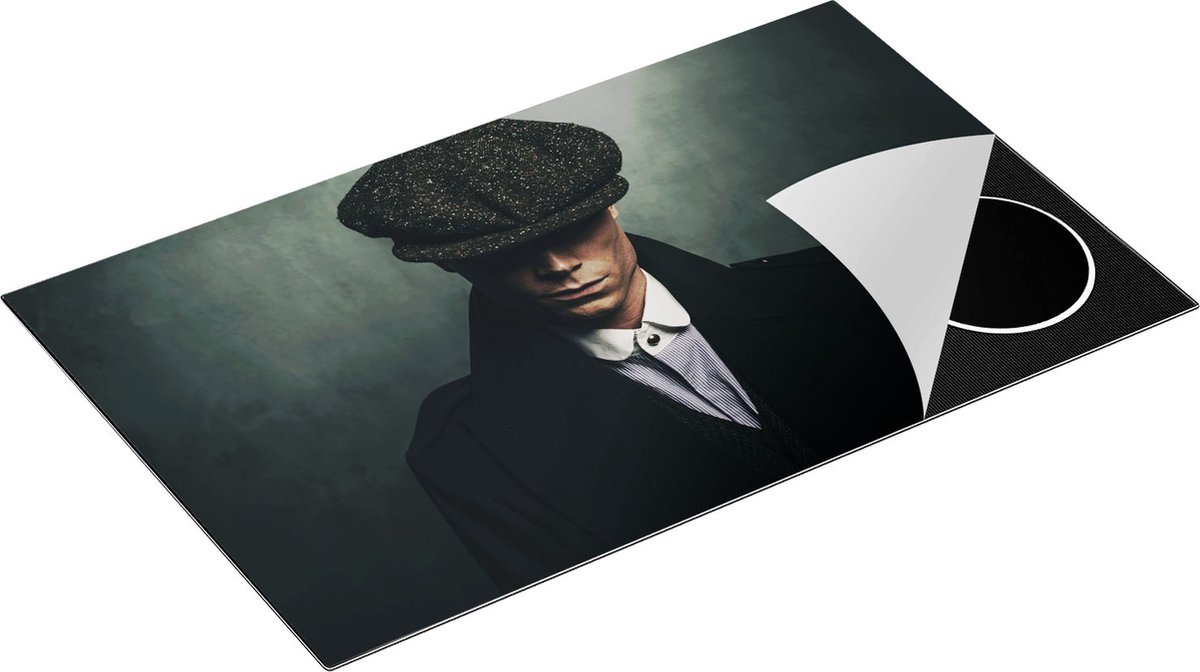 Chefcare Inductie Beschermer Engelse Gangster met een Pet uit Jaren 1920 - 85x55 cm - Afdekplaat Inductie - Kookplaat Beschermer - Inductie Mat