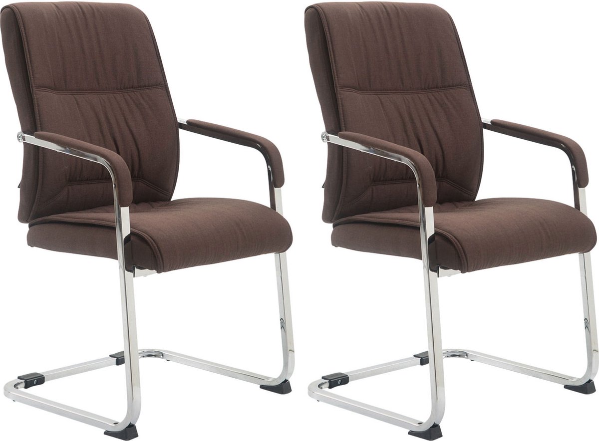 CLP XXL Anubis Set van 2 Eetkamerstoelen - Stof bruin