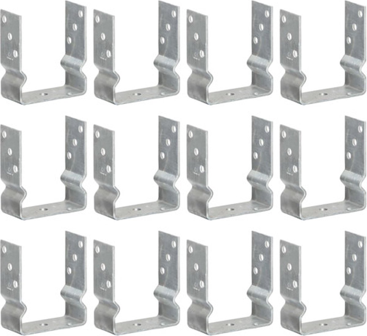 vidaXL Grondankers 12 st 12x6x15 cm gegalvaniseerd staal zilverkleurig