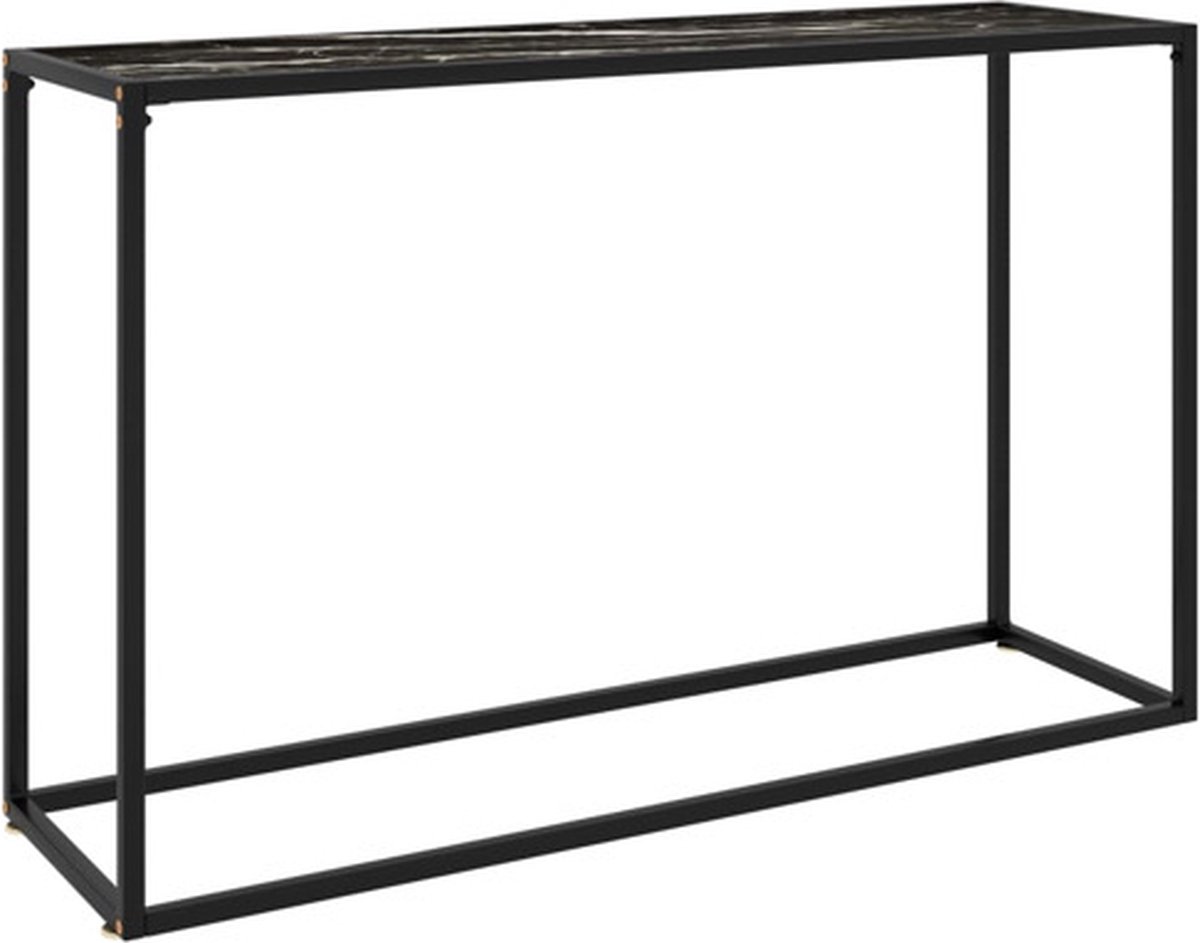 vidaXL Wandtafel - 120x35x75 - cm - gehard - glas - zwart