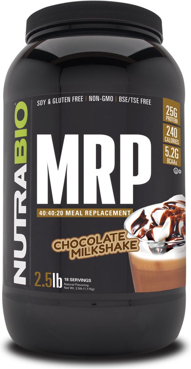Goedkoopste NutraBio MRP Meal Replacement - Creamy Vanilla - 1100 gr