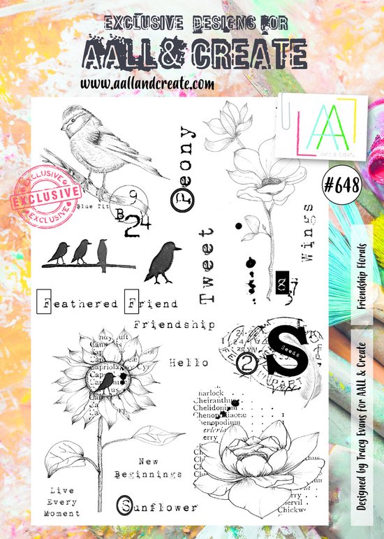 Aall & Create clearstamps A4 - Friendship florals