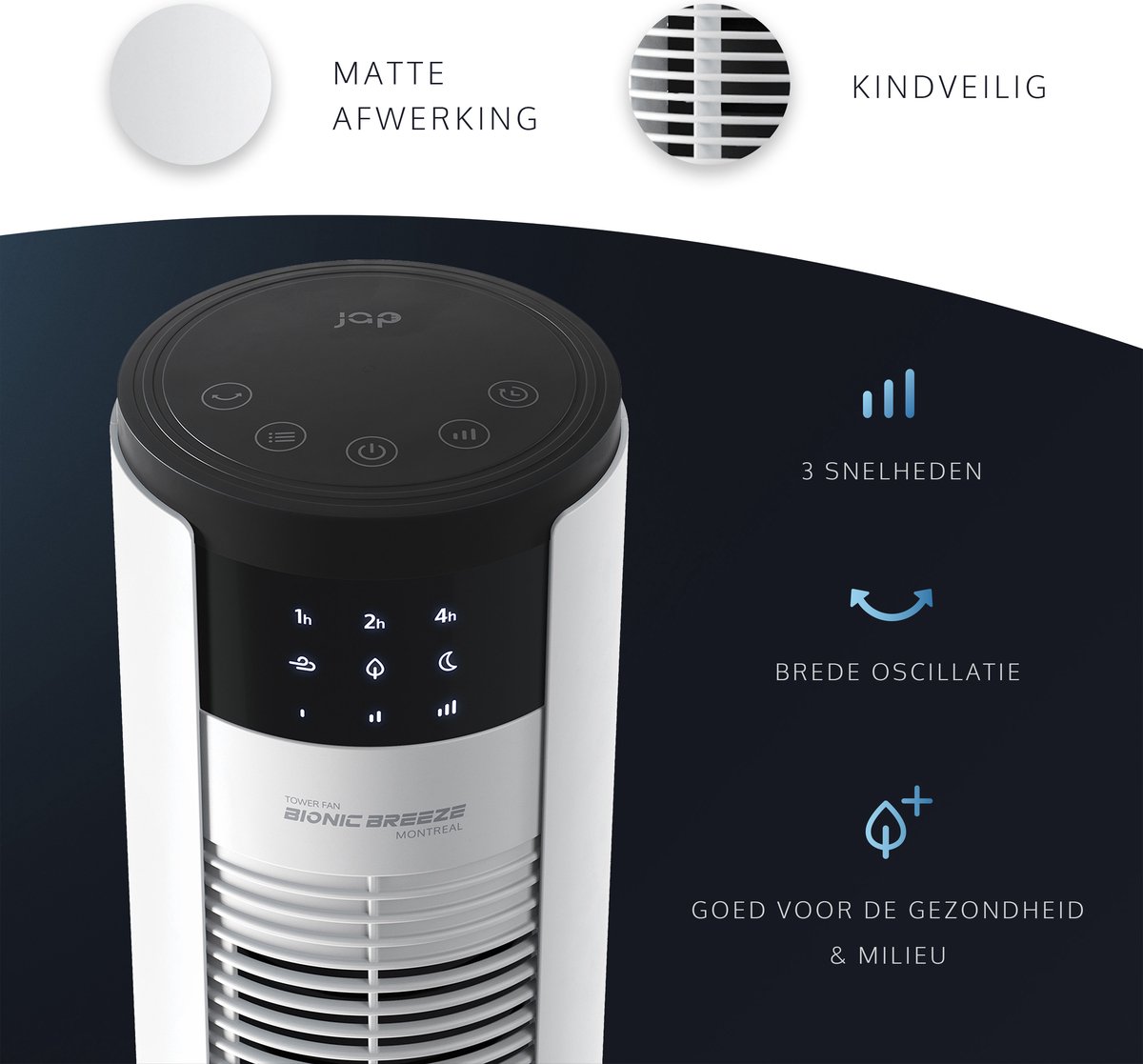 Cecotec Torenventilator EnergySilence 8150 Skyline van 42, 55 W, Afstandsbediening, LED-scherm, 3 Snelheden, 3 Modi, 80º Oscillatie en Timer 12 uur