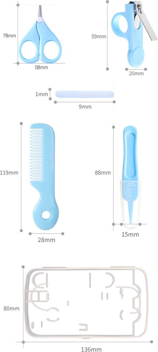 Baby verzorgingsset groen - babyverzorgingsset - kraamcadeau - manicureset met kam van A3 Baby & Kids — afbeelding 2