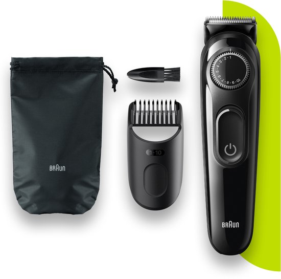 Braun Baardtrimmer 3 BT3324, Baardtrimmer Voor Mannen, Haartrimmer, Voor Gezicht, Haar